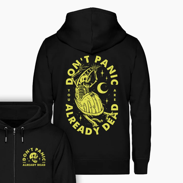 DON'T PANIC zip hoodie
